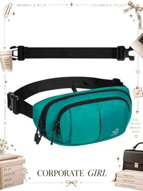 RFID Fanny Pack Crossbody Waist Bag Water Resistant Nylon Large